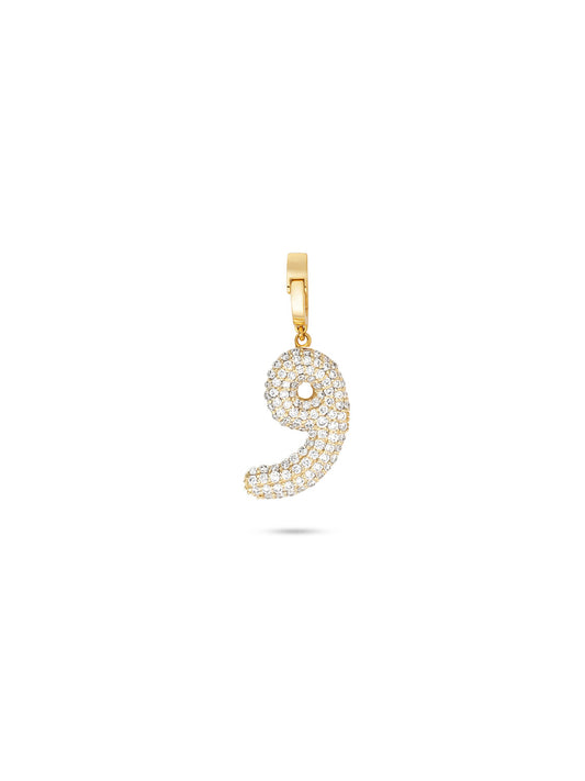 Ahrof Bubble Letter - Midi Diamond Pavé Charm