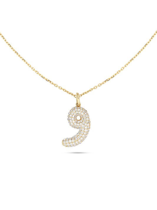 Ahrof Bubble Letter - Midi Diamond Pavé Necklace
