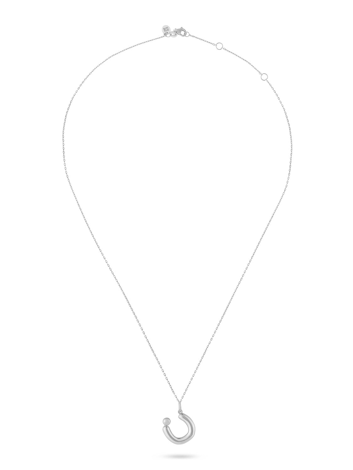 Ahrof Gold Bubble Letter Necklace White Gold