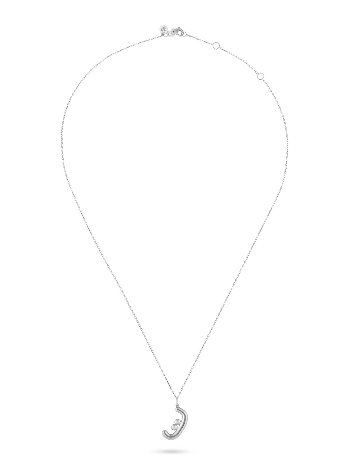 Ahrof Gold Bubble Letter Necklace White Gold