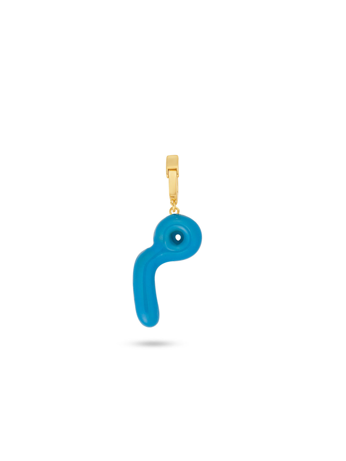Ahrof Bubble Letter - Enamel Charm - 9k Gold