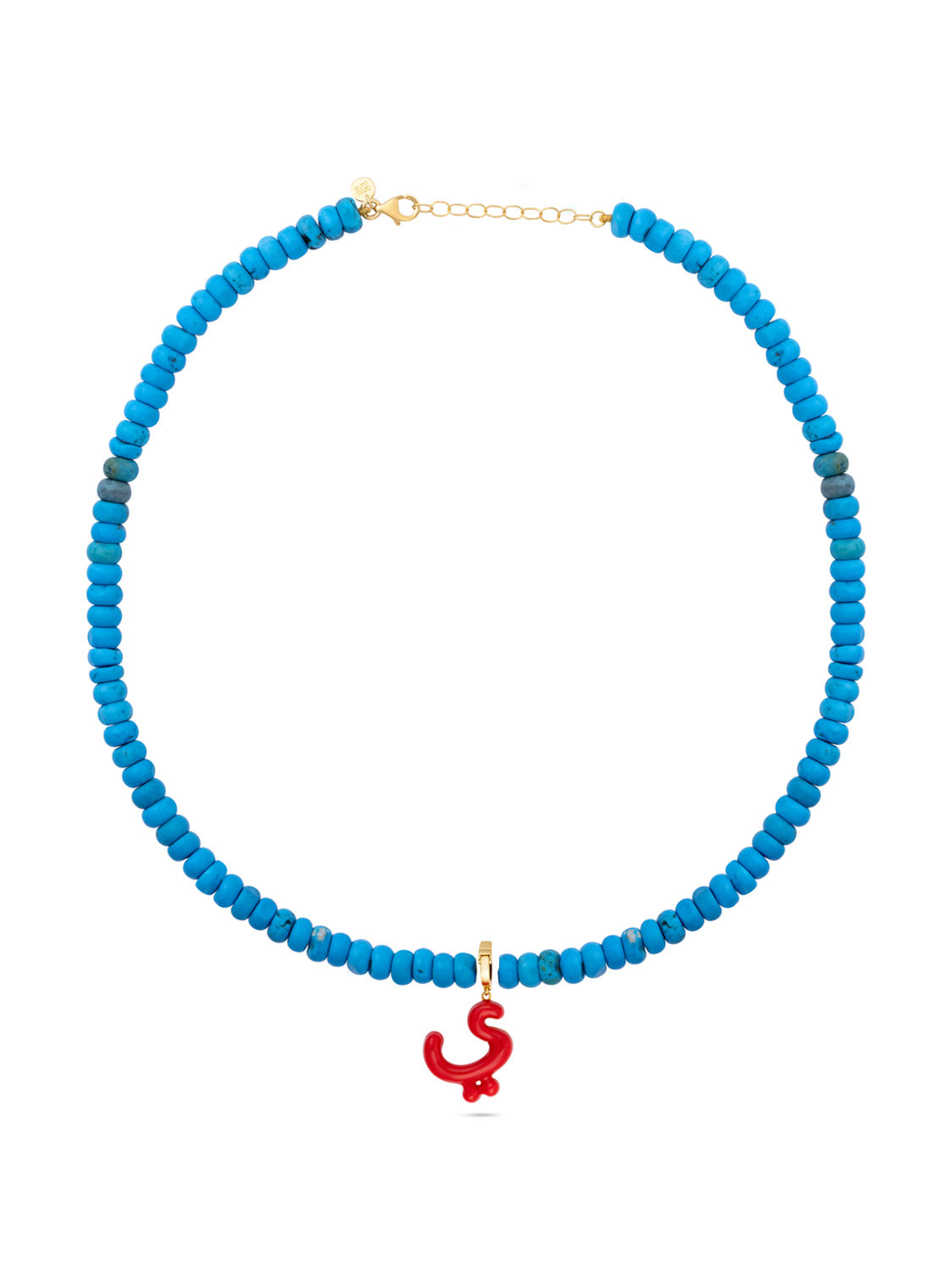 Ahrof Bubble Letter - Enamel Charm - 9k Gold