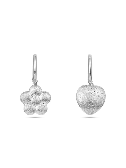 Arc Beads - Mismatched Heart & Flower earrings