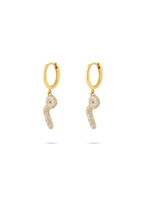 Ahrof Bubble Letter - Diamond Pavé Earrings