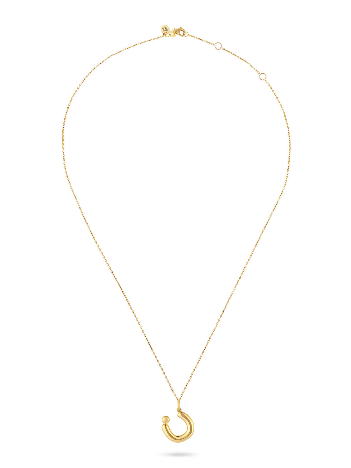 Ahrof Bubble Letter - 18k Gold Letter Necklace