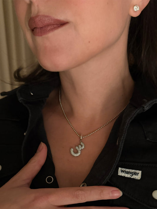 Ahrof Bubble Letter - Midi Diamond Pavé Charm