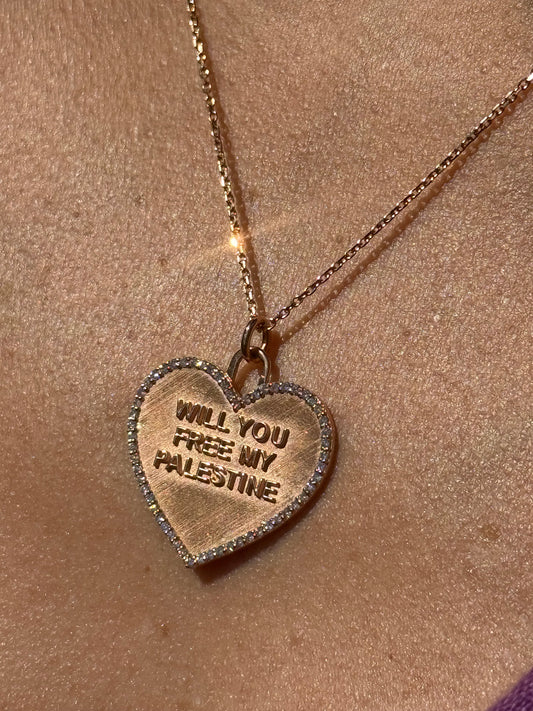 Palestine Mon Amour - Will You Free My Palestine Necklace