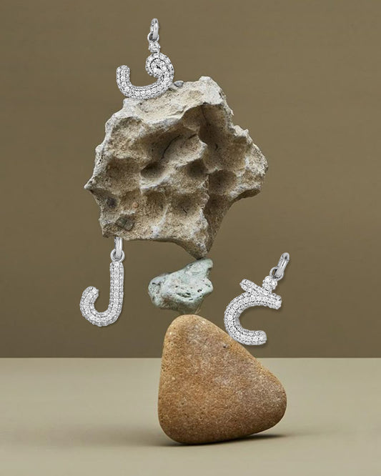 Ahrof Diamond Pavé Single Mini Bubble Letter Necklace