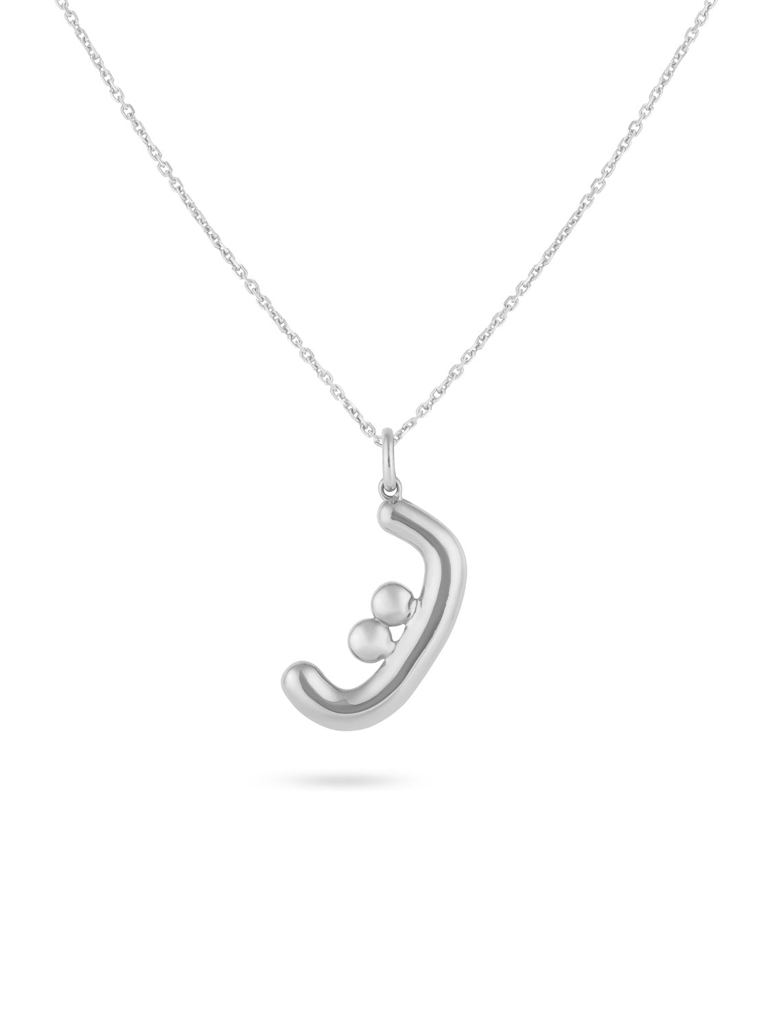 Ahrof Gold Bubble Letter Necklace White Gold
