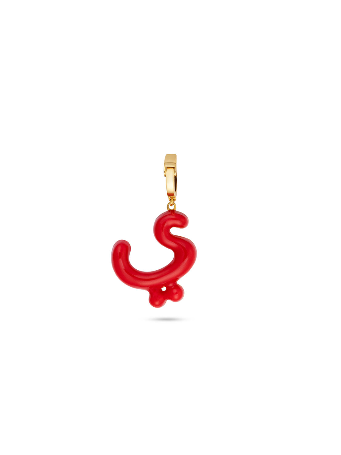 Bubble Letter Medium - 9K Gold Enamel Charm