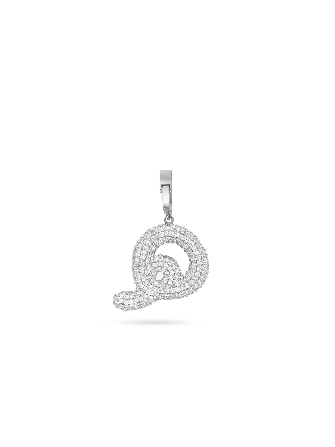 Ahrof Bubble Letter - Midi Diamond Pavé Charm
