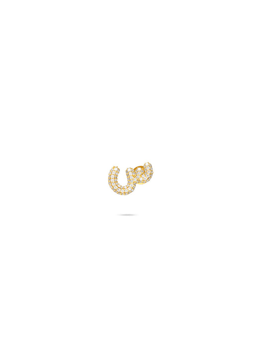 Ahrof Diamond Pavé Single Mini Bubble Stud