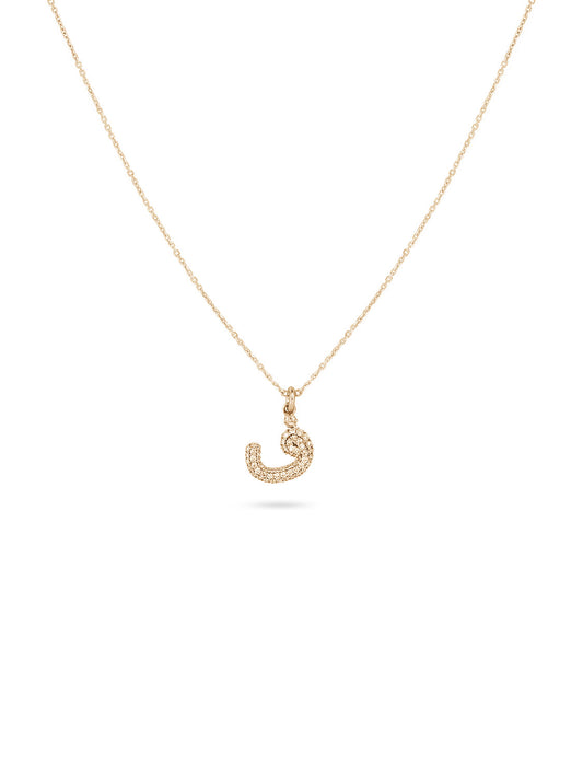 Ahrof Diamond Pavé Single Mini Bubble Letter Necklace