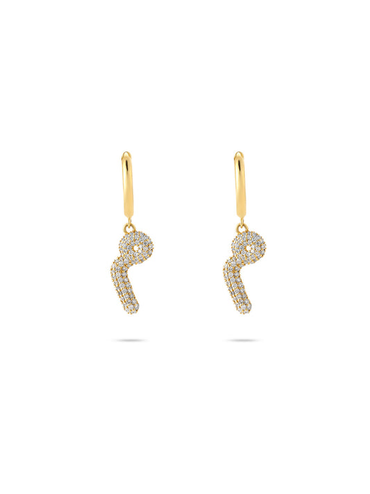 Ahrof Bubble Letter - Diamond Pavé Earrings