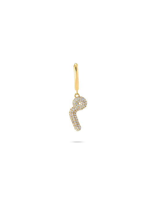 Ahrof Diamond Pavé Single Small Bubble Earring
